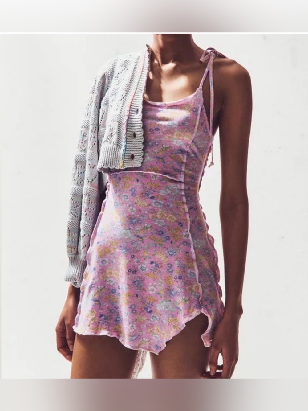 NWT LoveShackFancy Fletcher Lavender Floral Mini dress size L